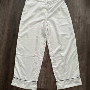 Natori Cream Satin Pajama Pants